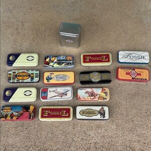Vintage Fossil Brand tins. Circa 90s. (No watches)
